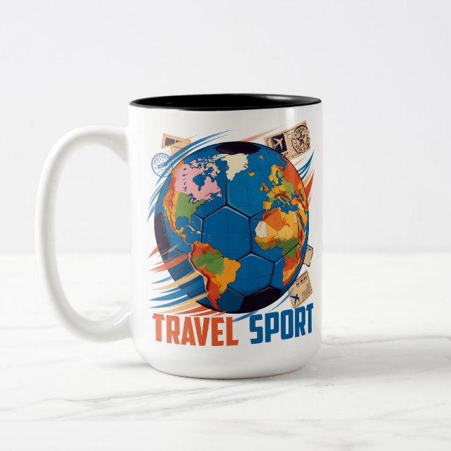 Caneca De Café Em Dois Tons Travel sports (Esquerda)