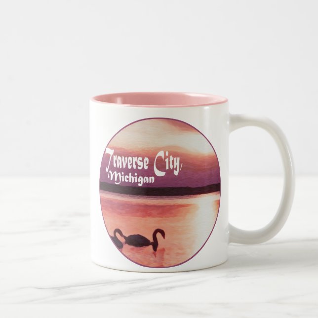 Caneca De Café Em Dois Tons Traverse City, Michigan (Direita)
