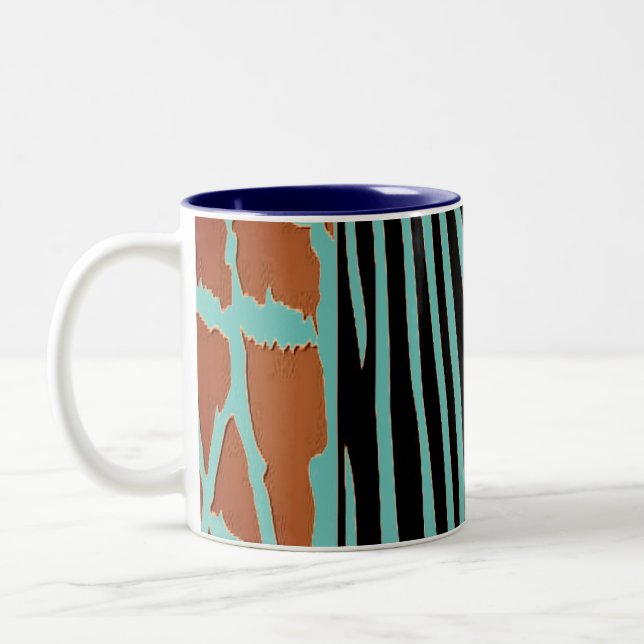 Caneca De Café Em Dois Tons Travesseiro Rustic Animal Printed Zebra Stripe (Esquerda)