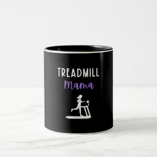 Caneca De Café Em Dois Tons Treadmill Mamãe Runner Mãe Trabalhando No Ginás
