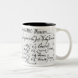 Caneca De Café Em Dois Tons Trecho do pagamento do salário de J.S. Bach