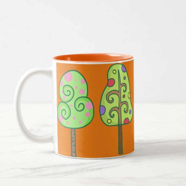 Caneca De Café Em Dois Tons Trees Kawaii Mug (Esquerda)