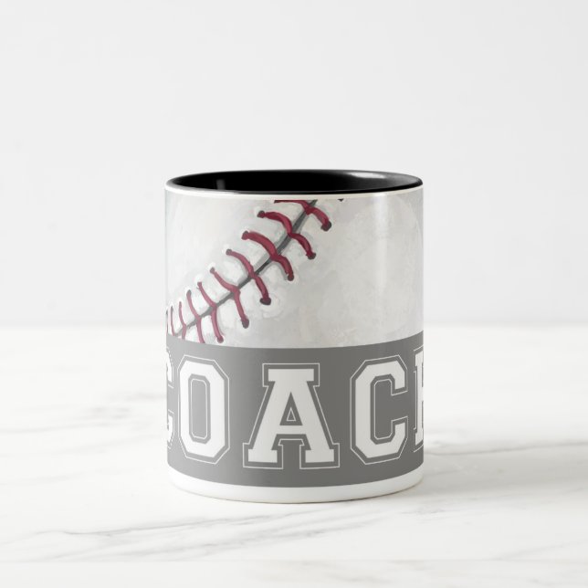 Caneca De Café Em Dois Tons Treinador Baseball (Centro)