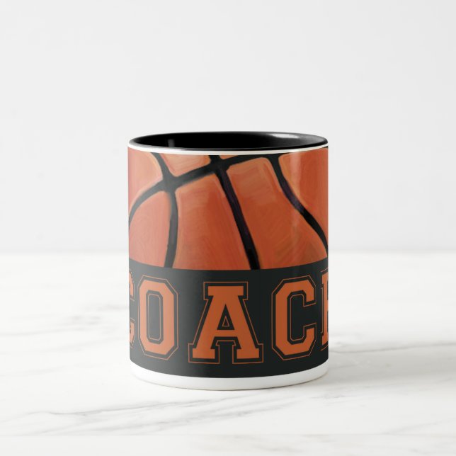 Caneca De Café Em Dois Tons Treinador de Basquete (Centro)