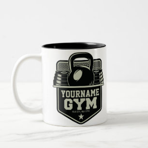 Caneca De Café Em Dois Tons Treinador de Fitness Kettlebell GYM Caseiro Person