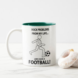 Caneca De Café Em Dois Tons Treinador de Futebol Jogador de Futebol