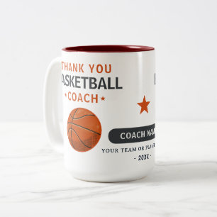 Caneca De Café Em Dois Tons Treinador de Jogador de Equipe de Basquete Moderno