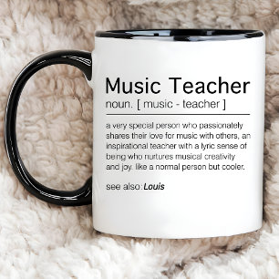 Caneca De Café Em Dois Tons Treinador de Música Personalizada com Definição Mu