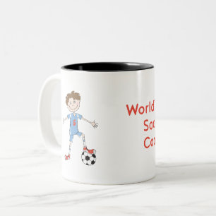 Caneca De Café Em Dois Tons Treinador do futebol do mundo o melhor