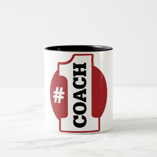 Caneca De Café Em Dois Tons Treinador do número 1