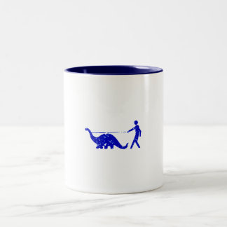 CANECA DE CAFÉ EM DOIS TONS TRELA DO CAMINHANTE DO ANIMAL DE ESTIMAÇÃO DO