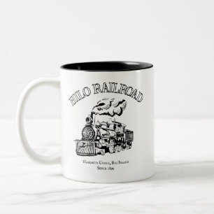 Caneca De Café Em Dois Tons Trem a Vapor Vintage da Ferrovia de Hilo