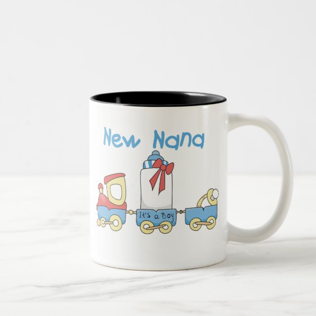 Caneca De Café Em Dois Tons Trem Nana nova é um menino (Direita)