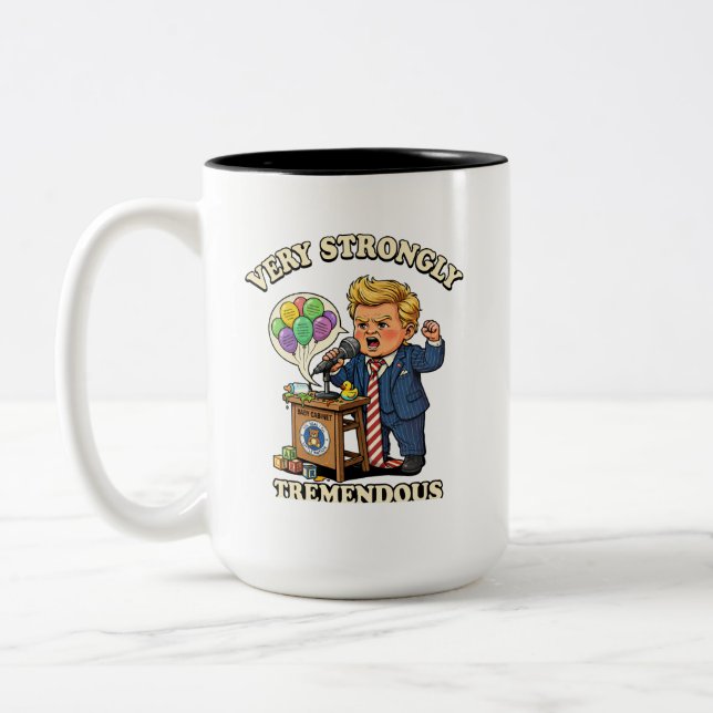 Caneca De Café Em Dois Tons Tremendo Muito Fortemente Citação (Esquerda)