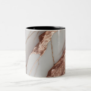 Caneca De Café Em Dois Tons Trendy Copper Glitter Marble