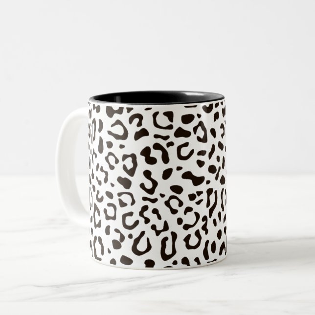 Caneca De Café Em Dois Tons Trendy Leopard (Frente Esquerda)