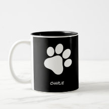 Trendy Modern Mug "Sua Pata De Pet Com Nome"