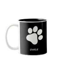 Trendy Modern Mug "Sua Pata De Pet Com Nome"