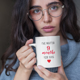 Caneca De Café Em Dois Tons Trendy Red Posta Gravidez Engraçada Citação