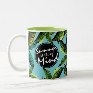 Caneca De Café Em Dois Tons Trendy Tropical Banana deixa estado de espírito d
