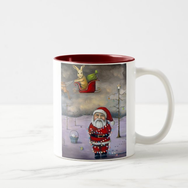 Caneca De Café Em Dois Tons Trenó Jacker, "o Sleighjacker", por Leah Saul… (Direita)