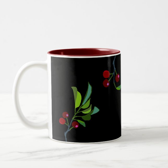 Caneca De Café Em Dois Tons Três Árvores de Cereja (Esquerda)