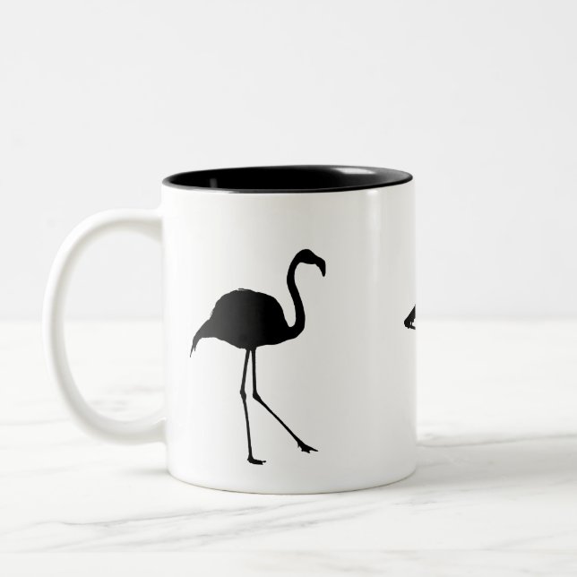 Caneca De Café Em Dois Tons Três Flamingos (Esquerda)