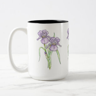 Caneca De Café Em Dois Tons Três Florais de Íris