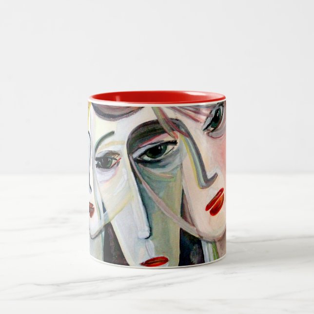 Caneca De Café Em Dois Tons três mulheres (Centro)