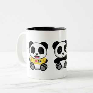 Caneca De Café Em Dois Tons Três Pequenos Pandas Cuecas