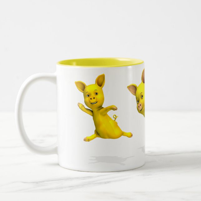 Caneca De Café Em Dois Tons Três pretos amarelos (Esquerda)