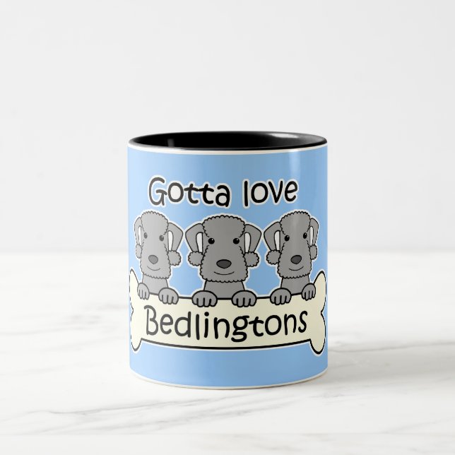 Caneca De Café Em Dois Tons Três terrier de Bedlington (Centro)