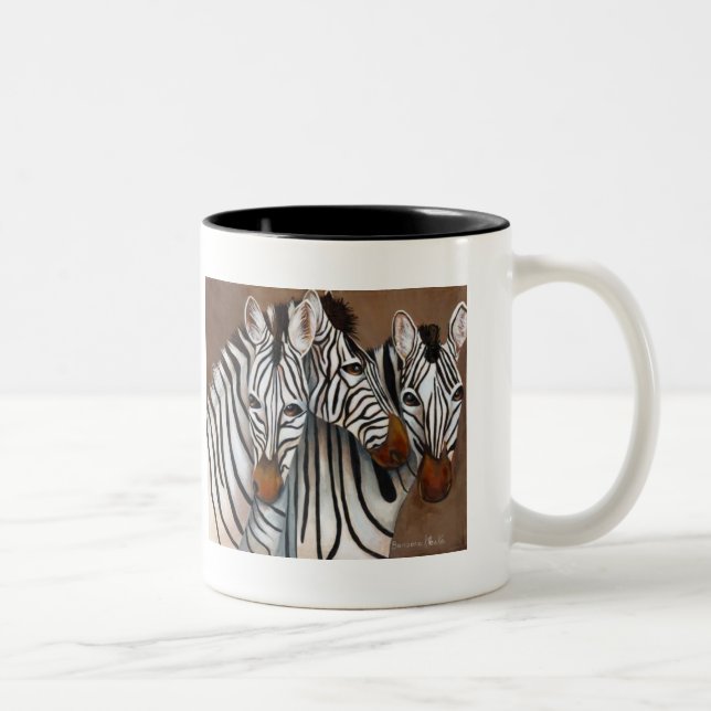 Caneca De Café Em Dois Tons Três zebras (Direita)