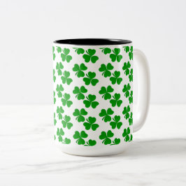 Caneca De Café Em Dois Tons Trevos de Primavera Shamrocks