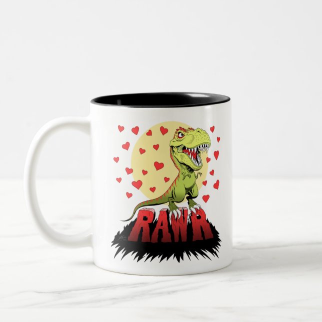 Caneca De Café Em Dois Tons Trex Rawr (Esquerda)