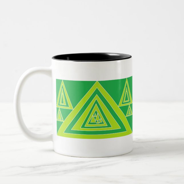Caneca De Café Em Dois Tons Triângulos (Esquerda)