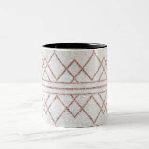 Caneca De Café Em Dois Tons Triângulos geométricos Dourados cor-de-rosa do