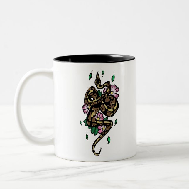 Caneca De Café Em Dois Tons Tribal Ball Python (Esquerda)