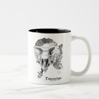 Caneca De Café Em Dois Tons Triceratops contra o rex do T.