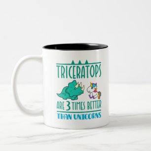 Caneca De Café Em Dois Tons Tricerátops É 3 Vezes Melhor Que Unicórnios