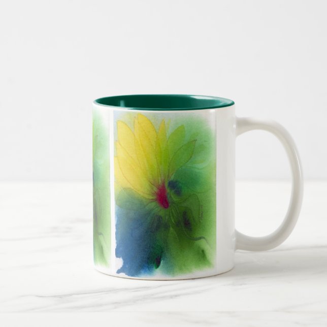 Caneca De Café Em Dois Tons Triflower amarelo (Direita)