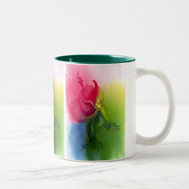 Caneca De Café Em Dois Tons Triflower cor-de-rosa (Direita)