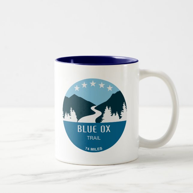 Caneca De Café Em Dois Tons Trilha de Ox Azul (Direita)