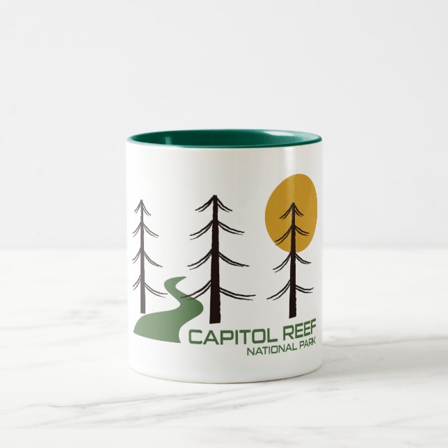 Caneca De Café Em Dois Tons Trilha do Parque Nacional Capitol Reef (Centro)