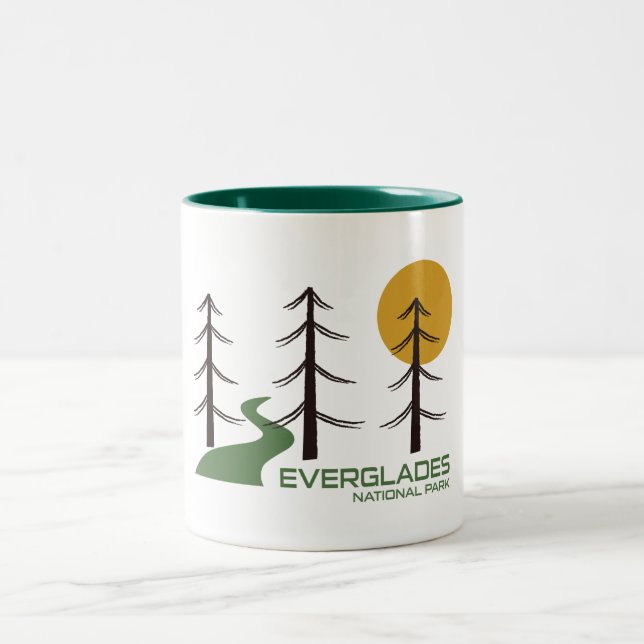 Caneca De Café Em Dois Tons Trilha do Parque Nacional Everglades (Centro)
