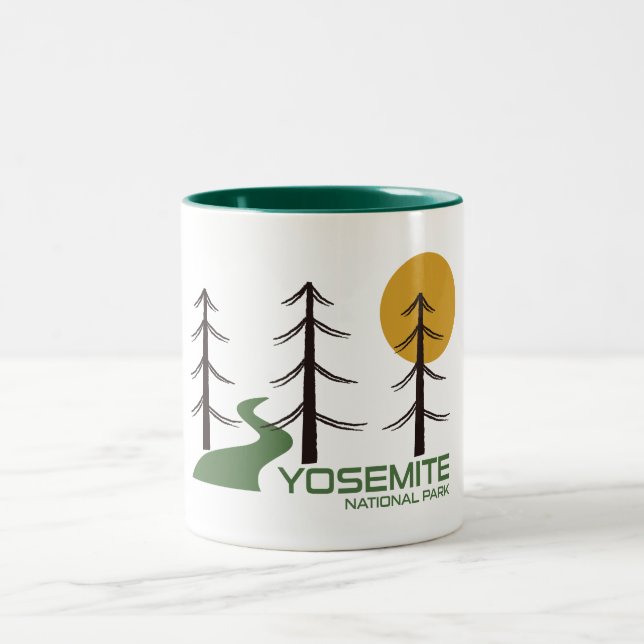 Caneca De Café Em Dois Tons Trilha do Parque Nacional Yosemite (Centro)