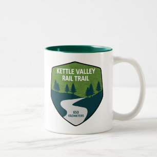 Caneca De Café Em Dois Tons Trilha ferroviária Kettle Valley na Colômbia Britâ