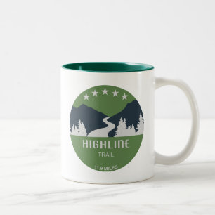 Caneca De Café Em Dois Tons Trilha Highline Parque Nacional Glaciar