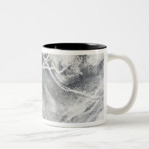 Caneca De Café Em Dois Tons Trilhas do navio no Oceano Pacífico