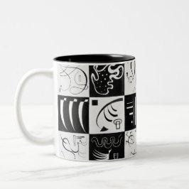 Caneca De Café Em Dois Tons Trinta, Abstração Biomórfica - Kandinsky